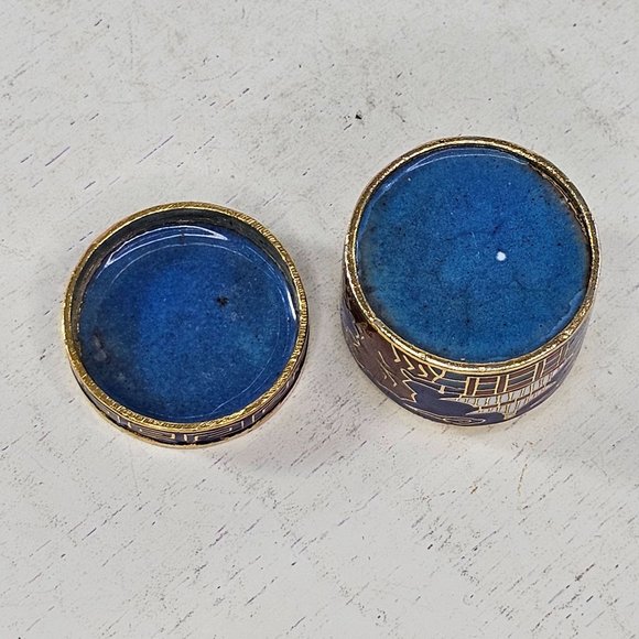 Vintage Cloisonne Enamel Miniature Trinket Snuff Crane Bird Lidded - Picture 9 of 9